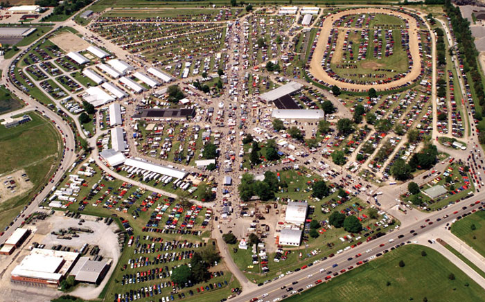 Aerial view of fairgrounds